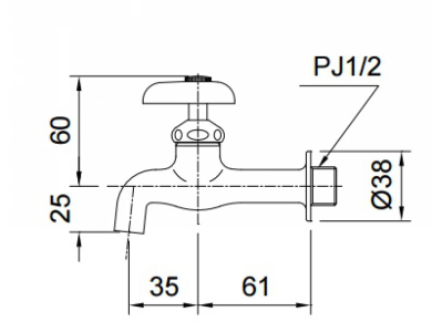 Vòi Lạnh Gắn Tường TOTO T23B13