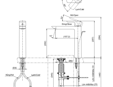 Vòi Lavabo TOTO TLG02307V Nóng Lạnh Cổ Cao Thân Cao