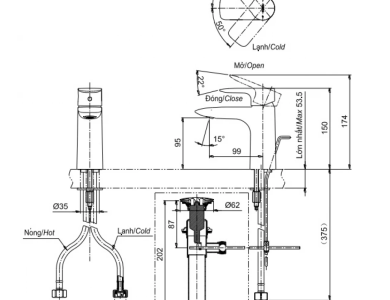 Vòi Lavabo TOTO TLG04301V Nóng Lạnh Thân Thấp