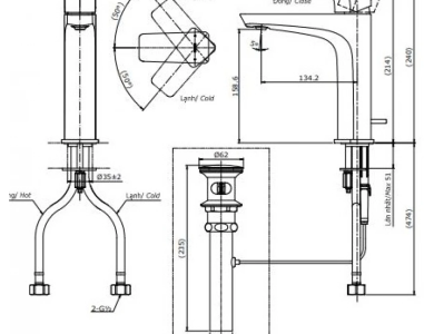 Vòi Lavabo TOTO TLG07303V Nóng Lạnh Cổ Cao Thân Vừa