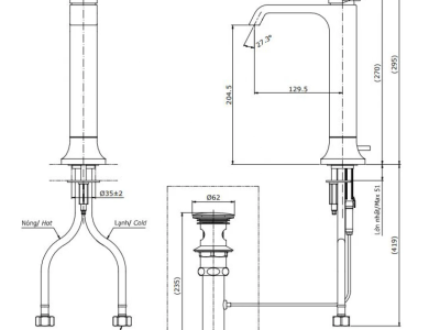 Vòi Lavabo TOTO TLG08305V Nóng Lạnh Cổ Cao Thân Cao