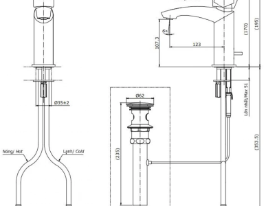 Vòi Lavabo TOTO TLG09301V Nóng Lạnh Thân Thấp