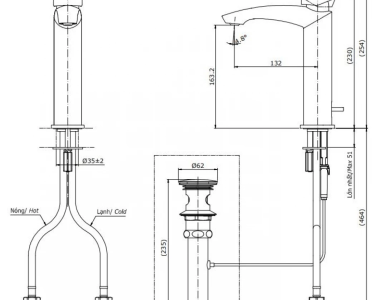Vòi Lavabo TOTO TLG09303V Nóng Lạnh Cổ Cao Thân Vừa