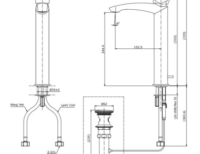 Vòi Lavabo TOTO TLG09305V Nóng Lạnh Cổ Cao Thân Cao