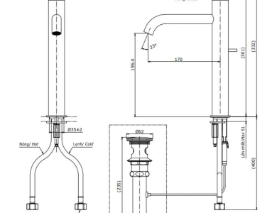Vòi Lavabo TOTO TLG11305V Nóng Lạnh Cổ Cao Thân Cao