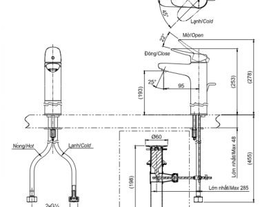 Vòi Lavabo TOTO TLS04304V Nóng Lạnh Cổ Cao