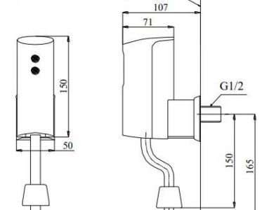 Vòi Xả Cảm Ứng TOTO DUE110PSK Dùng Pin